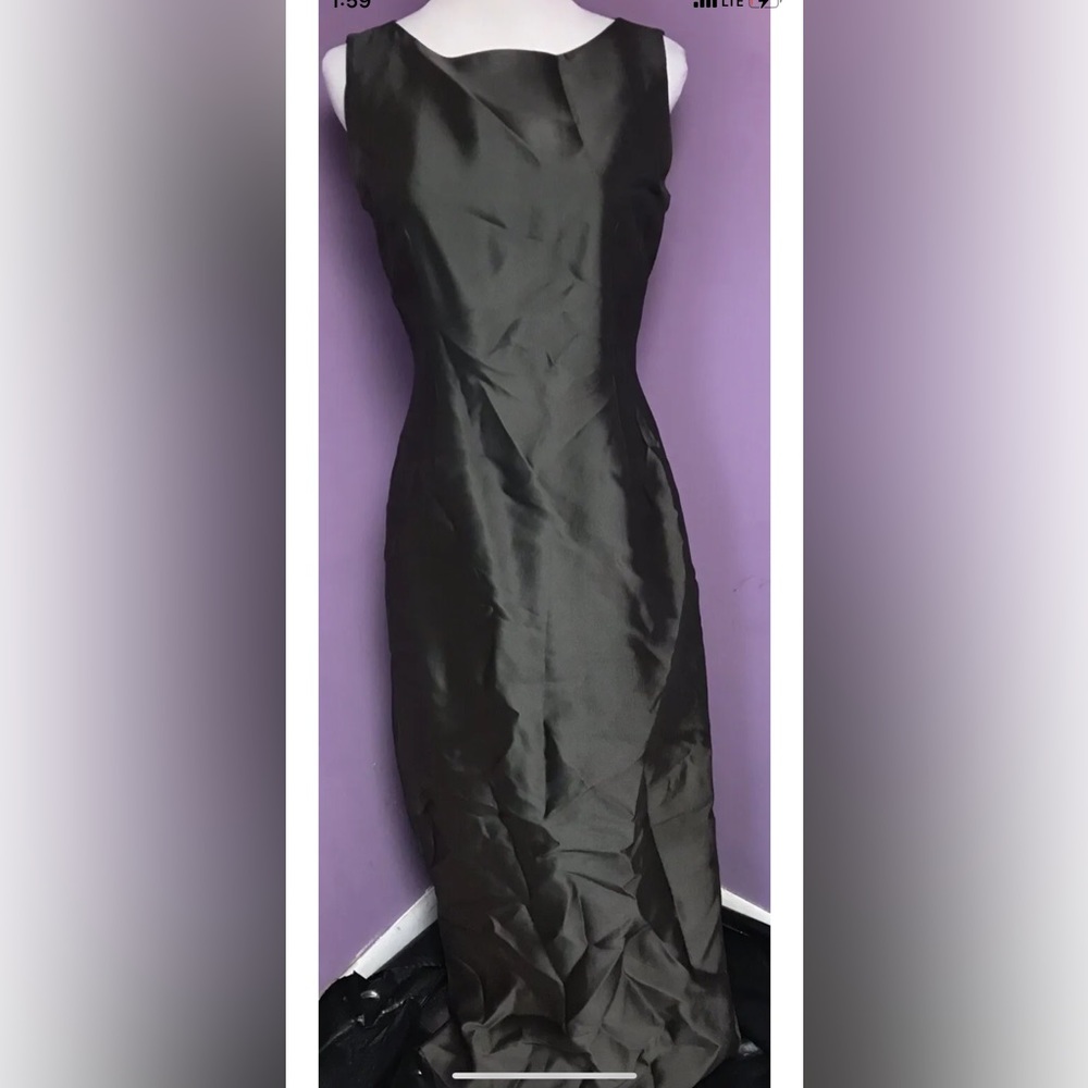 Pamela Dennis Gray Long Dress Gown Train Size 8